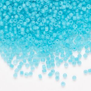 Seed bead, Dyna-Mites&trade;, glass 1pkg0.5kg, #11 round, transparent inside dyed color sea green (245MA 11/0 RR)