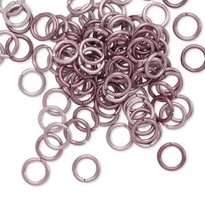Jump ring 1pkg100 aluminum, 6mm round, 18 gauge / 4.2mm inside diameter / copper patina / antique