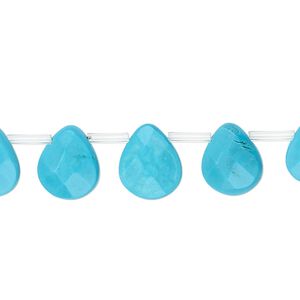 Magnesite 1pkg1, top-drilled faceted teardrop bead 8 inch 12x10mm