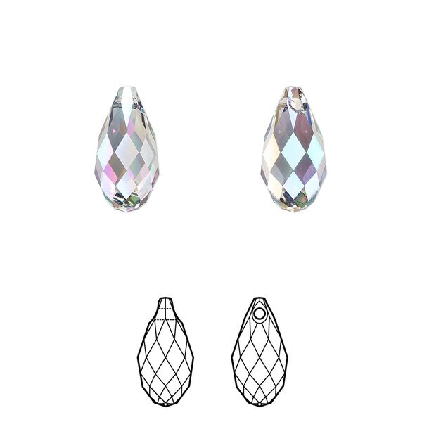 Briolette 144pk crystal paradise shine, Swarovski&reg; 13x6.5mm pendant drop 6010 image number 0