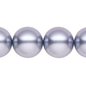 Pearl 1pk pewter, Celestial Crystal&reg; 16mm round 15.5-16 inch