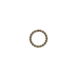Jump ring 1pkg100 gold-plated, 10mm twisted round, 16 gauge / 7.7mm inside diameter / brass / antique