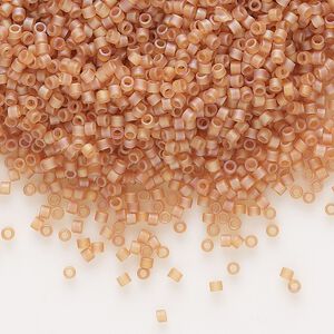 Seed bead, Delica&reg;, glass, pkg/7.5g, #11 round, translucent matte rainbow topaz (DB-0866).