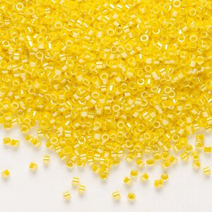 Seed bead, Delica&reg;, glass, pkg/250g, #11 round, opaque luster canary (DB-1562).