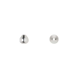 Bead 1pkg100 silver-plated, 5mm teardrop, brass