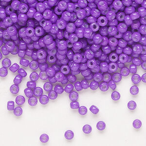 Seed bead, Miyuki, glass, pkg/250g, #8 rocaille, opaque outside dyed red violet, (RR-1378).