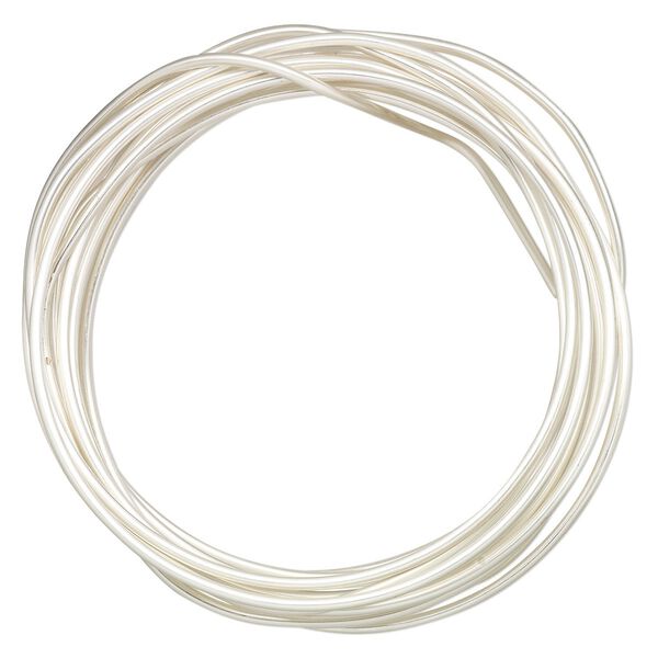 Wire, ParaWire&trade;, silver-plated copper, round, 14 gauge. Sold per 10-foot section. image number 0