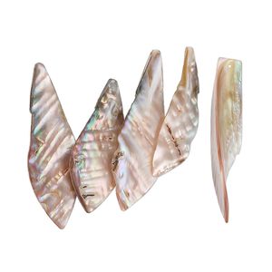 Mother-of-pearl shell 1pkg5, top-drilled leaf bead natural 57x17mm-75x28mm