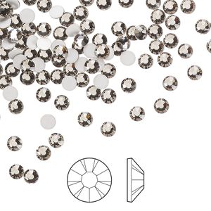 Flat back 1440pk black diamond foil back, Preciosa MAXIMA Czech crystal rhinestone 3-3.2mm chaton rose round SS12
