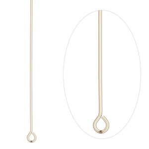 Eye pin 1pkg2 14Kt gold-filled, 2 inch, 22 gauge