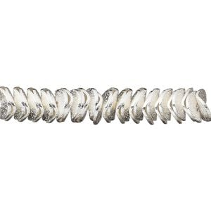 Bead 1pkg30 silver-plated, 6x2mm-8x2mm textured wavy rondelle, brass