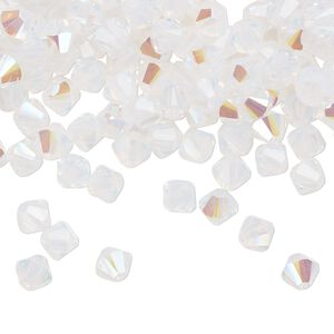 Bead 720pk white opal shimmer, Swarovski&reg; 5mm XILION bicone 5328