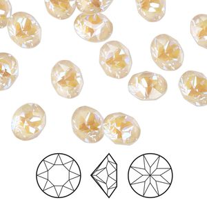 Chaton 6pk crystal ivory cream DeLite, Crystal Passions&reg; 8.16-8.41mm round SS39 1088