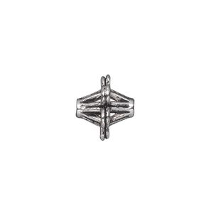 Bead 1pkg10 silver-finished "pewter", 13x12mm double cone / 2sided, antique