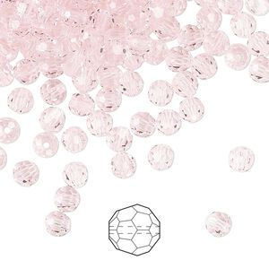 Bead 720pk pink sapphire, Preciosa Czech crystal 4mm round