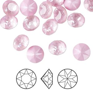 Chaton 6pk crystal soft rose ignite, Crystal Passions&reg; 8.16 to 8.41mm round SS39 1088