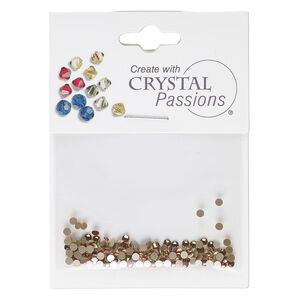 Flat back 1440pk light Colorado topaz foil back, Swarovski&reg; 2.1-2.3mm rose round SS7 2058