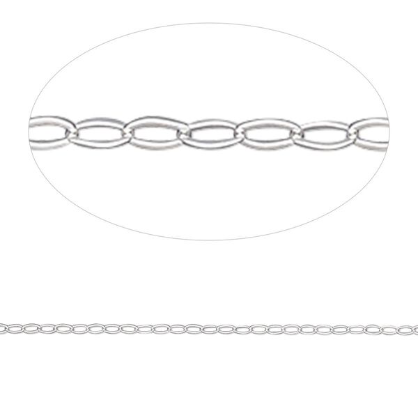 Chain 1pkg1 sterling silver cable, 1.1mm flat, Gossamer&trade; 5 foot unfinished image number 0