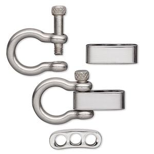 Clasp anchor shackle 1pkg1 chrome-plated, 38x20mm adjustable, stainless steel / brass 3-strand