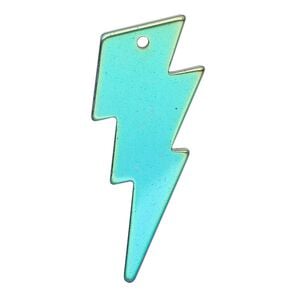 Hemalyke&trade; 1pkg1, electroplated top-drilled 2-sided lightning bolt focal 40x16mm