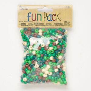 Bead mix 1pkg700, plastic, mixed colors, 9x6mm pony.