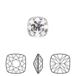 Fancy stone 72pk crystal foil back, Swarovski&reg; 12mm cushion 4470