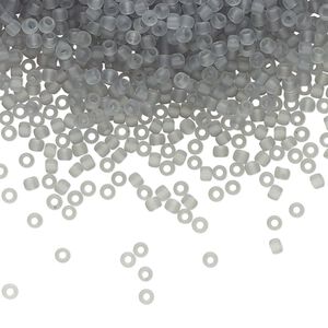 Seed bead, TOHO BEADS&reg;, glass, pkg/50g, #11 round, translucent frosted light grey (TR-11-9F).
