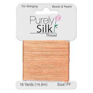 Thread, Purely Silk&trade;, tangerine, size FF. Sold per 16-yard card.