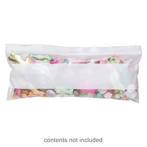 Bag, Tite-Lip&trade;, plastic, clear and white, 8x3-inch side zip with block. Sold per pkg of 100.