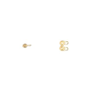 Bead tip side clamp-on 1pkg100 gold-plated, 4x2.5mm / closed loop, brass / Hot Tips&reg;