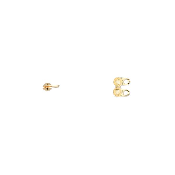 Bead tip side clamp-on 1pkg100 gold-plated, 4x2.5mm / closed loop, brass / Hot Tips&reg; image number 0