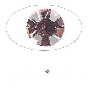 Chaton, glass rhinestone, light amethyst purple, foil back, 1.8-1.9mm faceted round, PP12. Sold per pkg of 72.