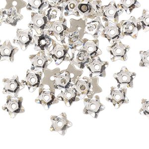 Bead 144pk crystal foil back, Swarovski&reg; 7mm star flower 3754