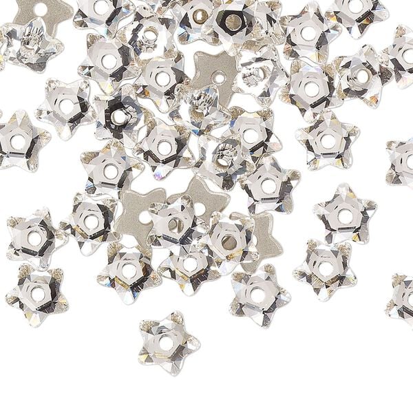 Bead 144pk crystal foil back, Swarovski&reg; 7mm star flower 3754 image number 0