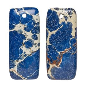 Magnesite 1pkg2, hand-cut puffed rectangle focal 35x15mm