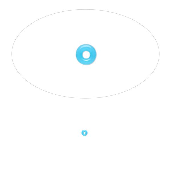 Component, Oh! Ring&trade;, silicone, neon blue, 1.5mm round with 0.5mm hole. Sold per pkg of 1,000. image number 0