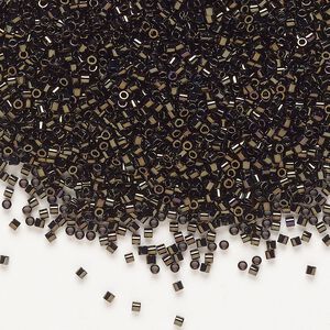 Seed bead, Delica&reg;, glass, pkg/250g, #15 round, opaque metallic iris brown (DBS-0007).