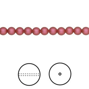 Pearl 100pk mulberry pink, Crystal Passions&reg; 4mm round 5810