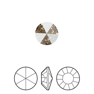 Round stone 1pk crystal golden shadow foil back, Crystal Passions&reg; 12mm vision 1681