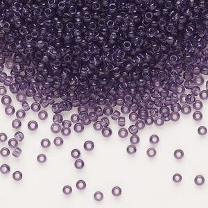 Seed bead, Dyna-Mites&trade;, glass, pkg/40g, #11 round, transparent amethyst purple, (11 11/0 RR).
