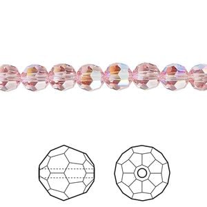 Bead 360pk light rose shimmer, Swarovski&reg; 6mm round 5000