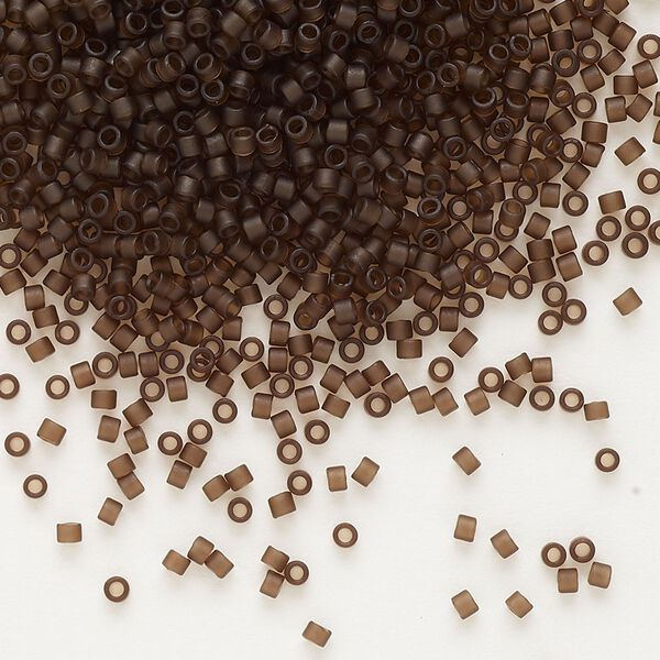 Seed bead, Delica&reg;, glass, pkg/7.5g, #11 round, translucent matte root beer (DB-0769). image number 0
