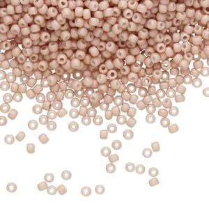 Seed bead, TOHO BEADS&reg;, glass, pkg/7.5g, #11 round, opaque pastel frosted shrimp (TR-11-764).