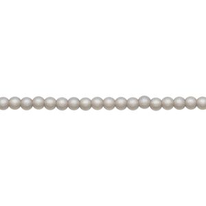 Bead, glass, translucent matte grey AB, 2.5mm round. Sold per 15-1/2 to 16-inch strand.