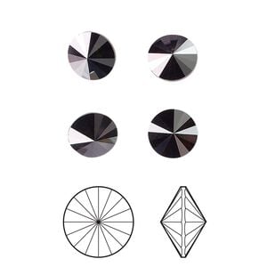 Chaton 8pk blue zircon red magma foil back, Crystal Passions&reg; 8.16-8.41mm rivoli SS39 1122
