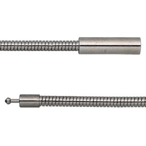 Chain 1pkg1 gunmetal-plated omega, 3mm / fits 4.5mm or larger hole / pop-style clasp, brass 24 inch
