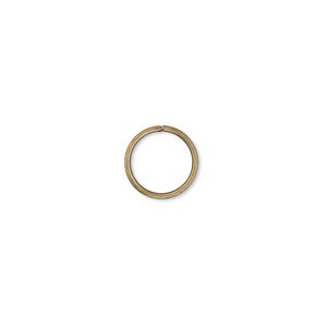 Jump ring 1pkg500 gold-plated, 10mm round, 18 gauge / 8mm inside diameter / brass / antique