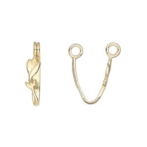 Bail, JBB Findings, donut, brass, 14.5x4mm tulip with 13mm grip. Sold per pkg of 2.