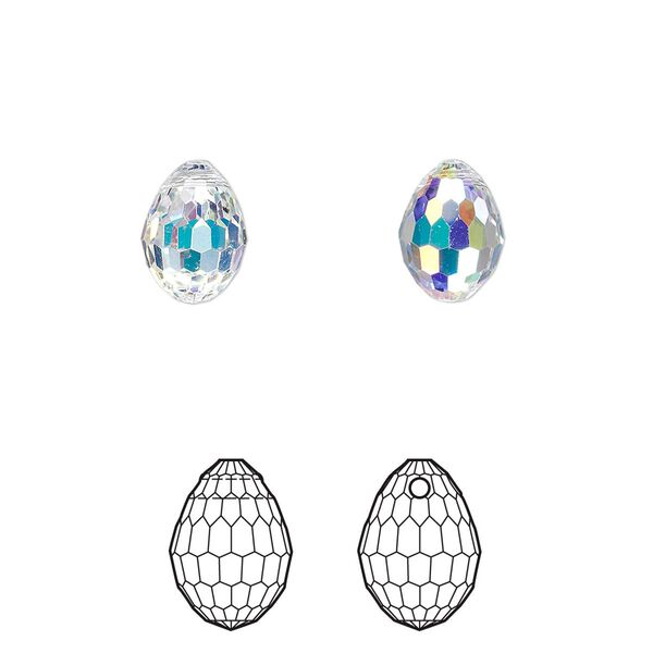 Drop 144pk crystal AB, Swarovski&reg; 10x7mm pendant teardrop 6002 image number 0