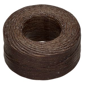 Thread, Hemptique&reg;, polyester, pkg/50 yards, sage brown, 0.8mm braided flat.
